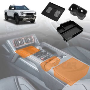 Center Console Organizer for BYD Shark 6 2024-Onwards Armrest Storage Tray Charging Mat Cup Holder Interior Accessories