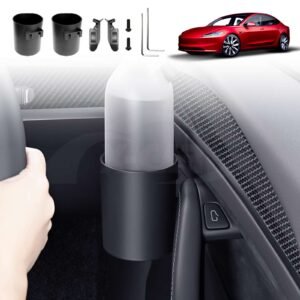 Interior Door Mount Car Cup Holder Rack for Tesla Model 3 Highland 2023-2025 Set of 2