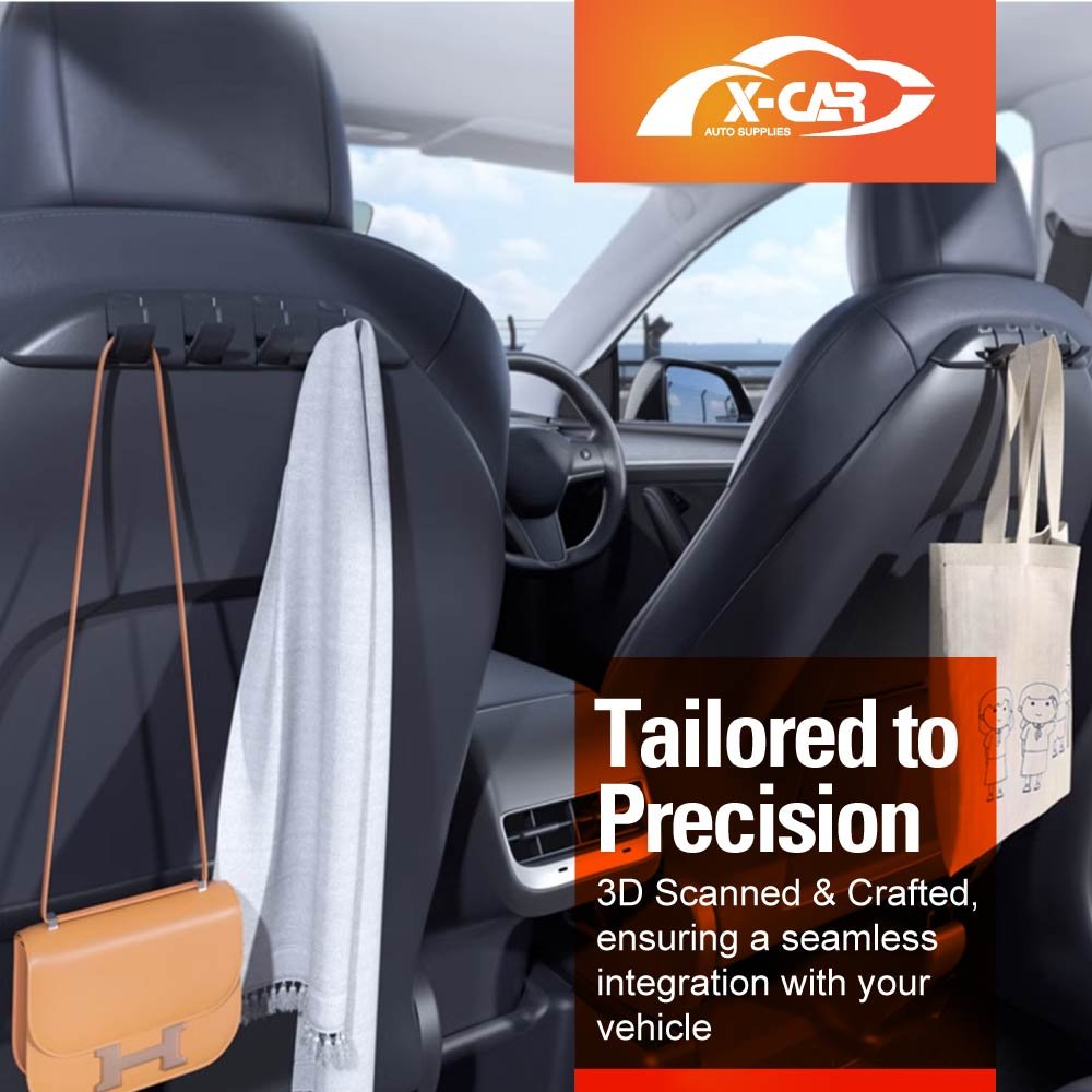 Front Seat Back Holder Car Headrest Hooks for Tesla Model Y 2021-2025 Set of 2 - Image 5